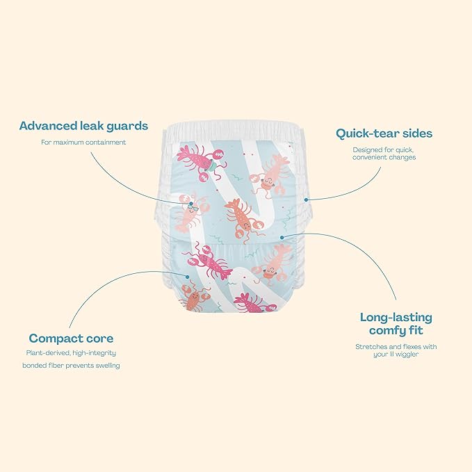 Hello Bello Premium Swim Diapers, Size S (16-28 lbs), Cute Extra-Bright Lobster Designs, 20 Count Jumbo Pack (Pack of 4)