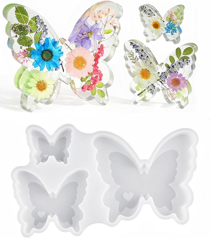Epoxy Resin Molds for Spring Butterfly Soft Silicone Molds Set of 3 Sizes by wikimo