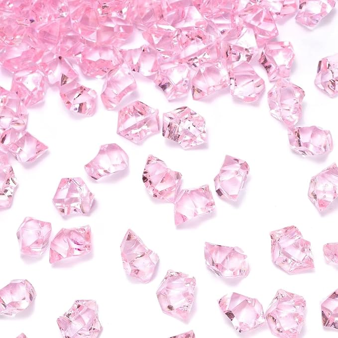 DomeStar Pink Fake Ice, Plastic Crystals Gems, Vase Fillers DIY Craft Makeup by DOMESTAR
