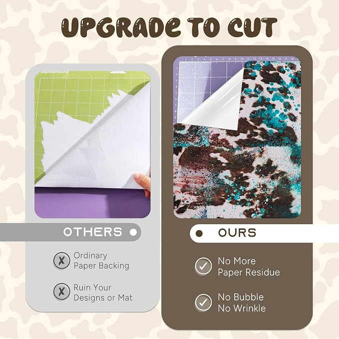 Tintnut Cow Print Permanent Vinyl 8 Sheets 12"x10" Cowhide Adhesive Vinyl | - Image 4