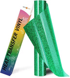 HTVRONT Green Glitter HTV Heat Transfer Vinyl Rolls by HTVRONT
