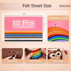 12 Rolls Large Stiff Felt Sheets 8"x35" Felt Fabric Bundle Pack Rainbow - Image 3