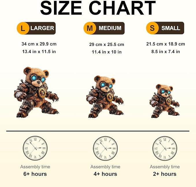 Cyber Bear Puzzles Adults Gifts Wooden 195 Pieces 13.4 * 11.5in - Image 4