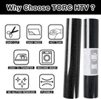 TORC Black Glitter HTV Heat Transfer Vinyl Roll 12 inch x 20 ft Iron on Vinyl - Image 4