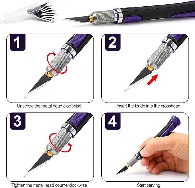 EHDIS Exacto Knife Set Utility Craft Precision Hobby Knife Tool - Image 8