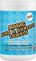 Magic Heavy Duty Cleaning Wipes - Dual Sided Hand & Surface Shop Towels | Professional-grade Cleaning | Waterless | Moisturizing | Cleans Grease, Oil, Dirt, & more (1 Pack | 70 Sheets Total)