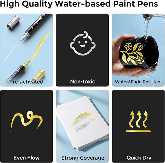 Betem Dual Tip Acrylic Paint Pens, Acrylic Markers - Image 3