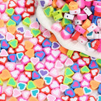 100pcs Contrast Color Love Heart Polymer Clay Beads - Image 2