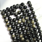MJDCB 5A Natural Stone Beads Gold Obsidian Round Loose Beads - Image 4