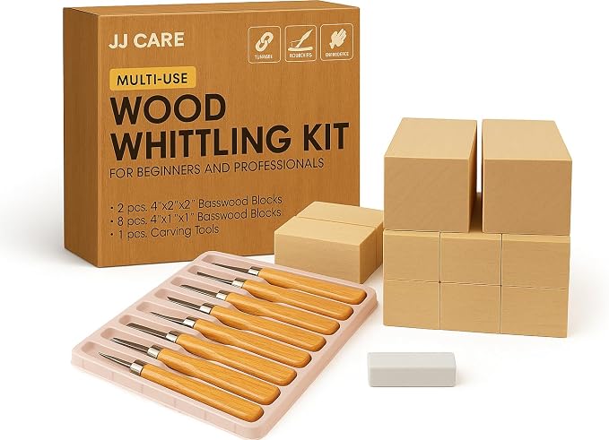 JJ CARE Wood Carving Kit, Beginner Wood Carving Kit by JJCARE