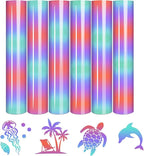Tintnut Purple Blue Gradient Heat Transfer Vinyl, Ombre pattern, PU HTV Sheets by Tintnut