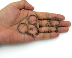 50Sets 1 inch Keychain Rings Gun Black Split Round Key Ring - Image 3