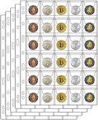 30-Pocket Coin Pages for Collectors, Standard 9-Hole Coin Collection Pages fit by Suremita