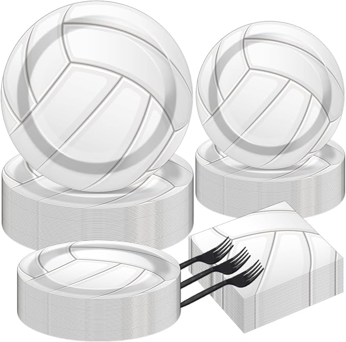 Qyeahkj 50 Guests Volleyball Plates and Napkins Party Supplies Volleyball by Qyeahkj