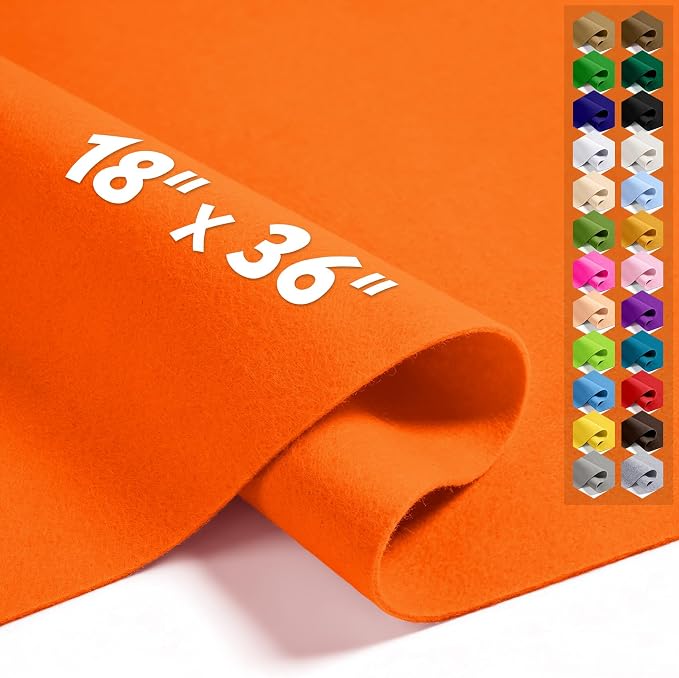 Neon Orange 18" X 36" Felt Fabric Sheet by Luceinvita