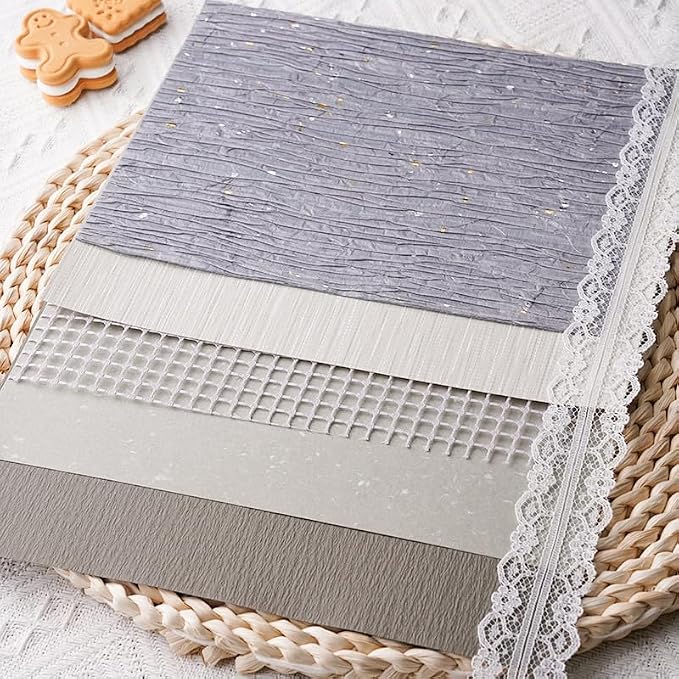 15Pcs Handmade Scrapbook Art Paper Craft Textured Paper Colorful A5 sheet Mesh - Image 2