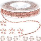 Jishi 33ft Link Cable Chain Roll 2mm, Rose Gold Chain by Jishi