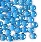 0.5 lb Light Blue Glass Beads for Vases, Glass Pebbles, Flat Marbles Stones for by MBKHFLL