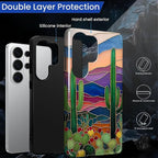 for Samsung Galaxy S26 Ultra Case, Stained Glass Cactus Pattern Glossy 2 in 1 - Image 6