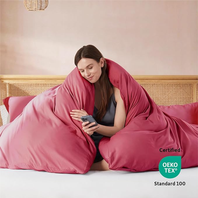 Nestl Burgundy Red Duvet Cover Queen Size - Image 3