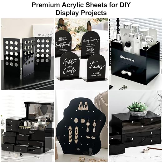 2-Pack Plexiglass Sheets 1/8 Inch, 3 mm Black Acrylic Sheets Plastic Board - Image 4