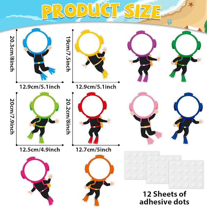 gisgfim 80Pcs Summer Cutouts Diving Suit Decorations Under the Sea Bulletin - Image 2