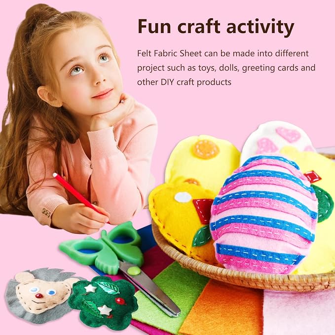 Jtnohx Color Felt, Soft Felt Sheets, 1.4mm Thick 8"x12" Handicraft Felt Fabrics - Image 7
