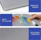 2 Pack 10x14 Inch Natural Grey Tempered Glass Palettes, Handy Oval&Rectangular - Image 4