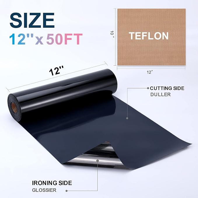 XSEINO Transfer Vinyl Roll, Iron on Vinyl Roll - Image 4