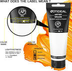 GOTIDEAL Acrylic Paint Titanium White Tubes Non Toxic Non Fading, Rich Pigments - Image 2