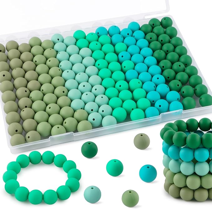 160Pcs Silicone Beads 12mm Mix Color, Bulk Silicone Beads 12mm by Kovict