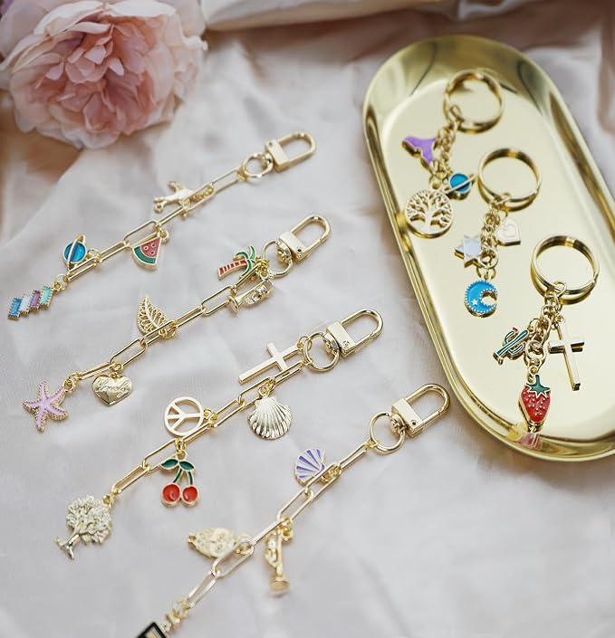 MORWLAT 281 PCS Gold DIY Keychain Making Kit Cute Bag Charm Kit 60 Charms 8 - Image 7