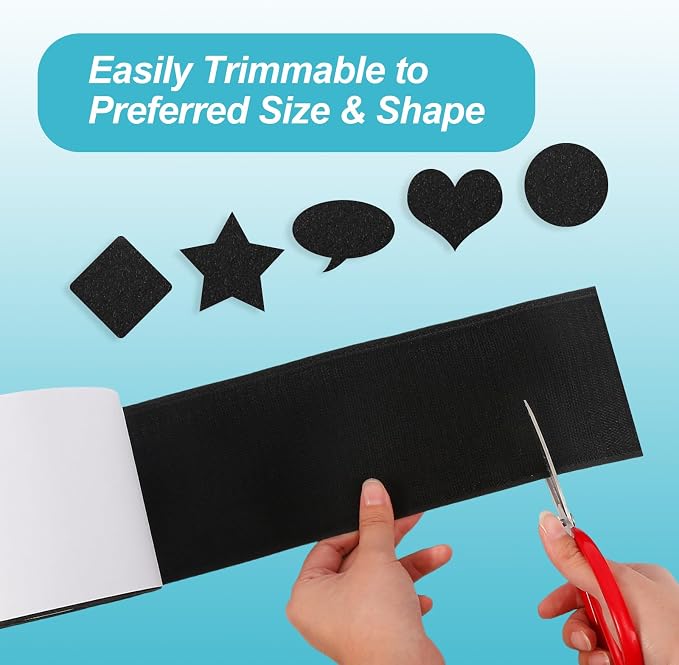 4.4''×16.5 Feet Black Heavy Duty Hook and Loop Tape Adhesive, Keep Couch - Image 6