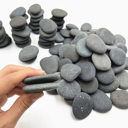 Lifetop 100 PCS Rocks Bulk for Painting, Natural River DIY Rock Flat & Smooth - Image 3