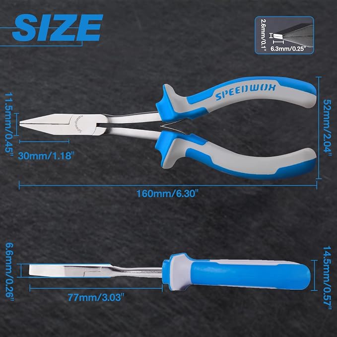 SPEEDWOX Long Reach Flat Nose Pliers 6 Inches Precision Duck Bill Fine Pliers - Image 7