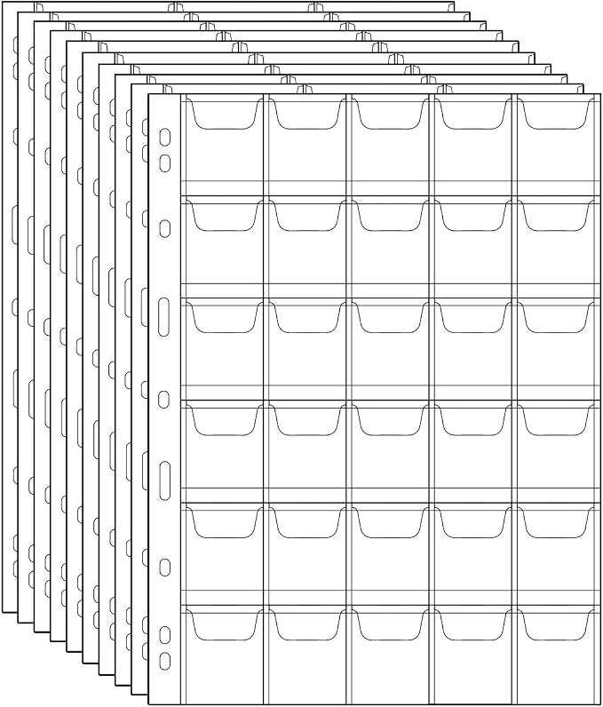 300 Pockets Coin Binder Pages 1.38" Collection Album Holder 10 Pcs | OSOPOLA by OSOPOLA