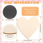 Qunclay 80 Pcs 1.5 Inch Wooden Heart Magnets - Image 2
