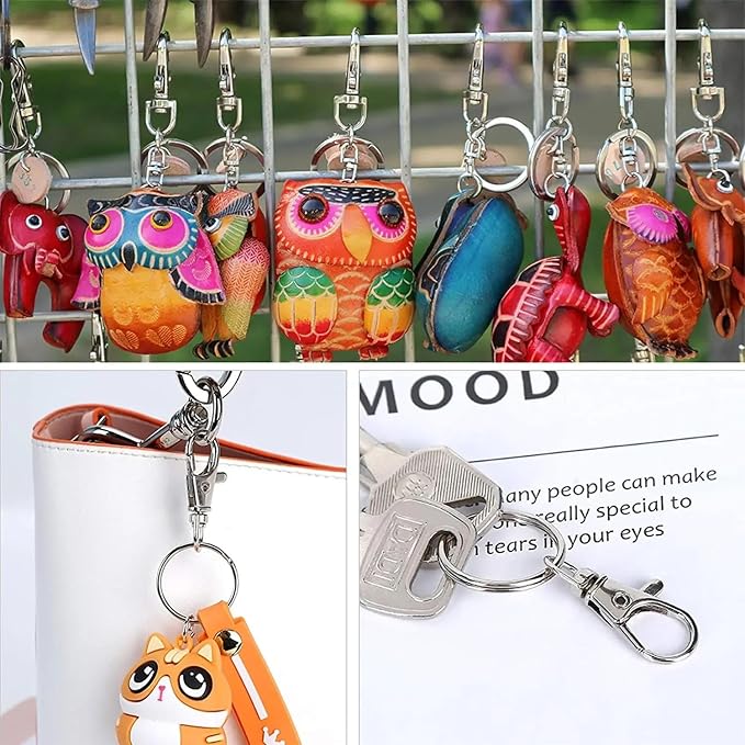 200 Pcs Keychain Hooks with Key Rings, 1.38inch Metal Swivel Lobster Claw Clasps - Image 4