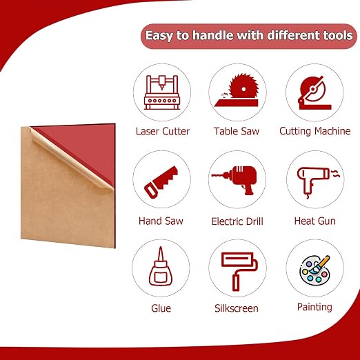2 Pack 16'' x 20'' Translucent Red Acrylic Sheet, 3mm Thick Acrylic Plastic - Image 4