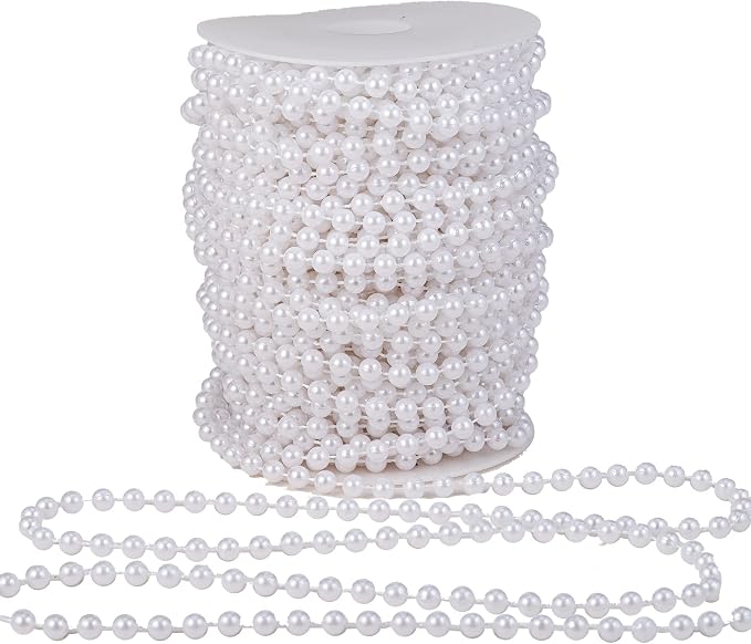 6mm Crafts Faux Pearl Beads Garland Pearl Bead Roll Strand of Pearls to - Image 2
