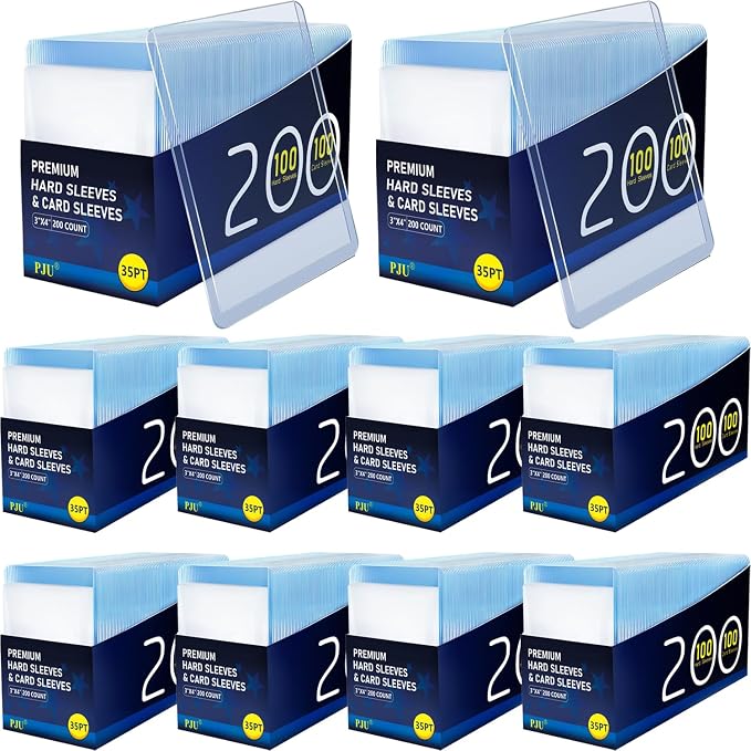 2000 Hard Plastic Card Sleeves, Premium Baseball Card Protectors, Sports Game by PJU