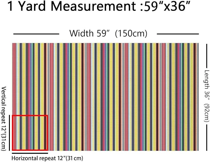 Colorful Stripes Fabric by The Yard, Mexican Style Soft Flannel Polyester No - Image 2