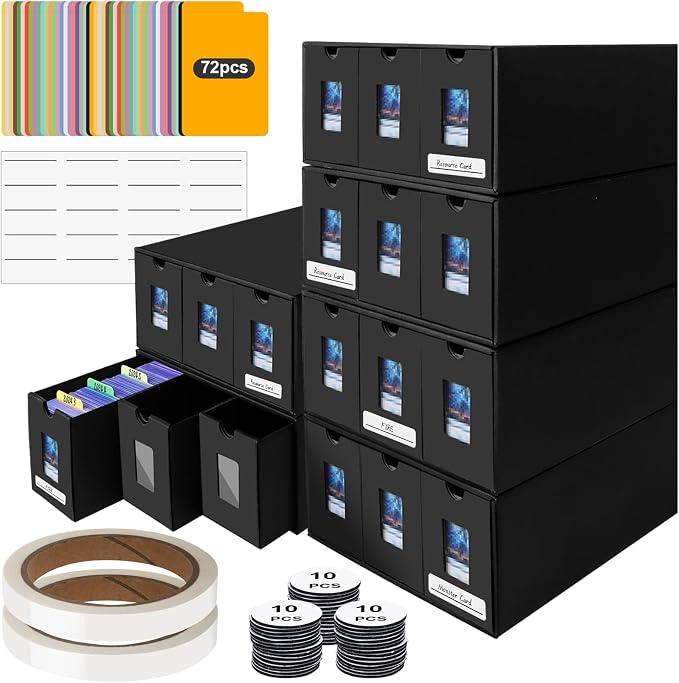 Card Storage Box, 10800+ Trading Card Storage 1950+ Toploader Card Storage Box by HIMOMO
