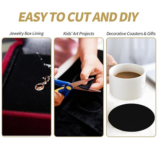 10PCS Black Felt Sheets with Self-Adhesive Backing, Soft Felt Fabric, Durable - Image 5