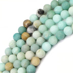 MJDCB Natural Matte Amazonite Round Loose Beads - Image 5