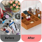 13.4''x10.6''x2'' Wooden Storage Divider Box Showcase Display Box | Display - Image 4