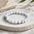 48pcs Natural Matte White Howlite Gemstone Beads，8mm Frosted Round Loose Stone - Image 3