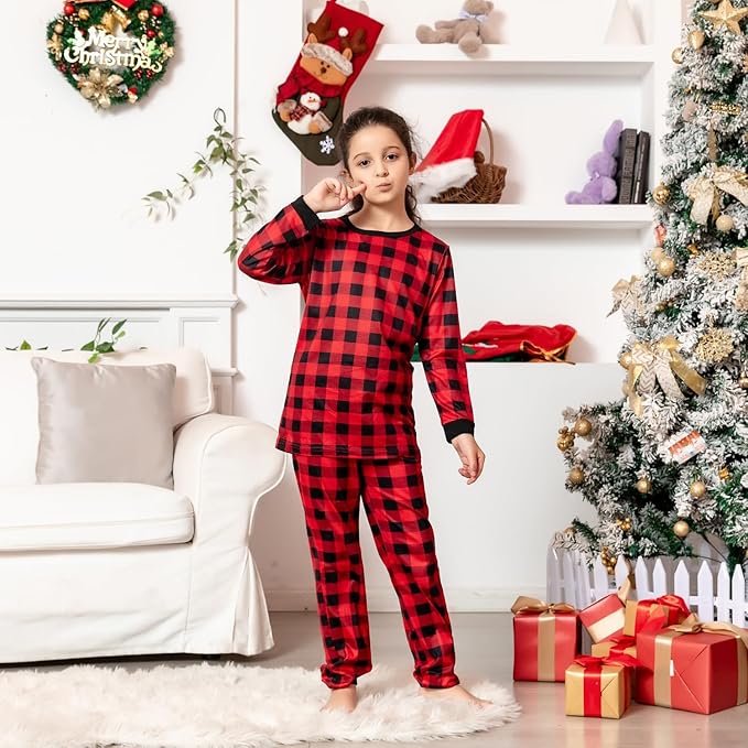 Schbbbta Family Matching Pajamas Holiday Sleepwear Long Sleeve Pjs Sets
