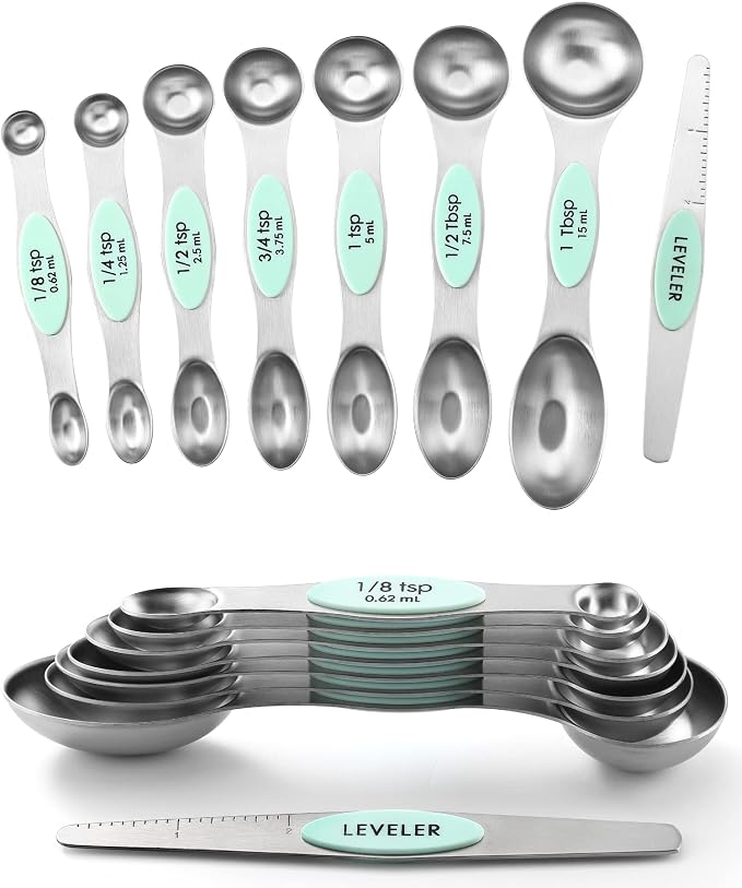 Spring Chef Stainless Steel Magnetic Measuring Spoons Set of 8 by SpringChef