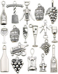 50pcs Craft Supplies Antique Silver Tasting Wine Grape Cocktail Glass Wine by WOCRAFT